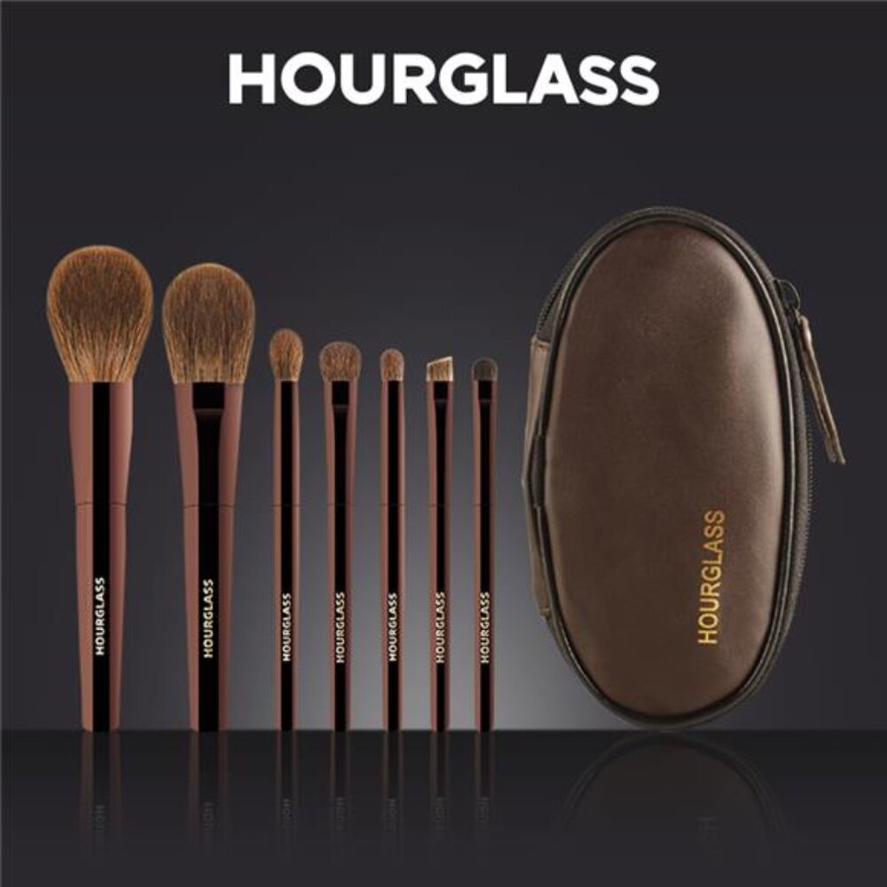 Hourglass Makeup Brush Set Mini Portable 7 Pcs, High Quality NWT